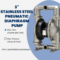 Pompe à eau pneumatique industrielle à diaphragme basse pression 66632B-244-C de 3 pouces, haut débit pour application chimique haute efficacité