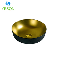 Yeson Luxe Design Moderne Salle De Bains En Céramique Sanitaires Or Salle De Bains Comptoir Art Lavabo pour Hôtels WC Bol Inclus