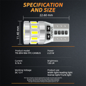 หลอดไฟ LED T10 W5W 194 168 Canbus ป้องกันการแจ้งเตือนความผิดพลาด 6500K สีขาว สำหรับไฟภายในรถยนต์ ไฟโดม ไฟประตู ไฟท้าย ไฟป้ายทะเบียน ขายส่ง - Product Image 4
