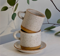 Nouveauté design unique couleur émaillée verres européen après-midi thé vintage en céramique latte café thé tasse et soucoupe