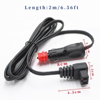 Câble d'extension d'alimentation pour réfrigérateur de voiture, contact en cuivre 6A, 12V, 2m, isolé en PVC, indice de protection IP20, pour le chargement et le remplacement du réfrigérateur
