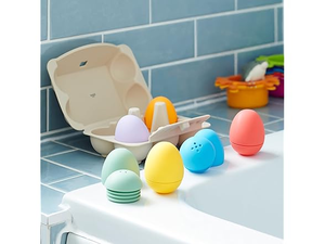 Nouvel ensemble de jouets sensoriels en silicone pour le bain, en forme d'œuf à presser, flottant dans la baignoire, idées cadeaux de Pâques - Product Image 4
