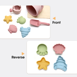 Set di Giocattoli <span class=keywords><strong>da</strong></span> Spiaggia per Bambini con Logo Personalizzato, Secchiello e Paletta in Silicone Senza BPA per Esterni - Product Image 5