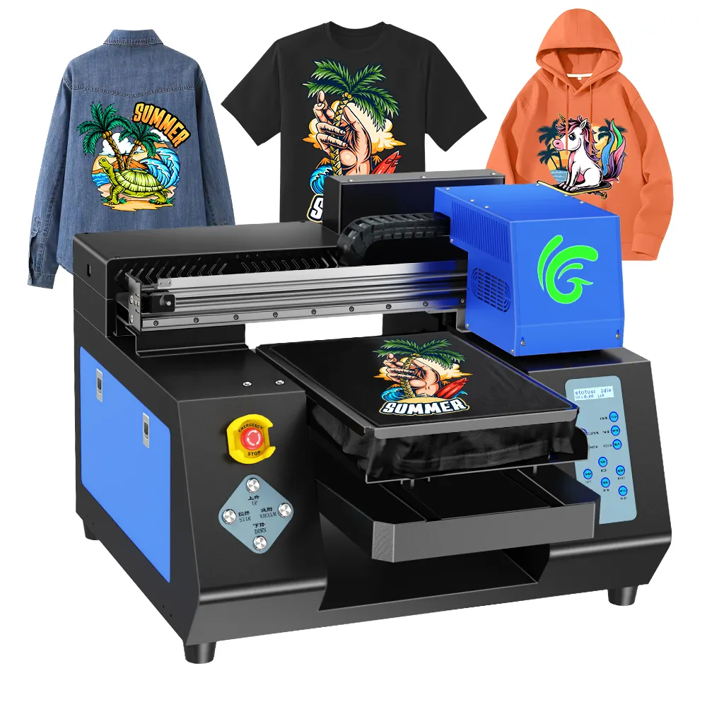 Colorsun yüksek kaliteli grafik a3 dtg yazıcı tişört baskı makinesi 2 kafa dijital mürekkep püskürtmeli t shirt logo dtg tshirt yazıcı mach