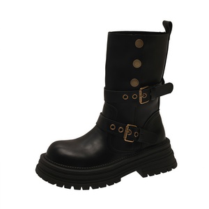 <span class=keywords><strong>Botas</strong></span> de Diseño de Lujo Estilo Británico para Mujer, <span class=keywords><strong>Botas</strong></span> Altas Otoño 2025, Color Marrón Retro - Product Image 3