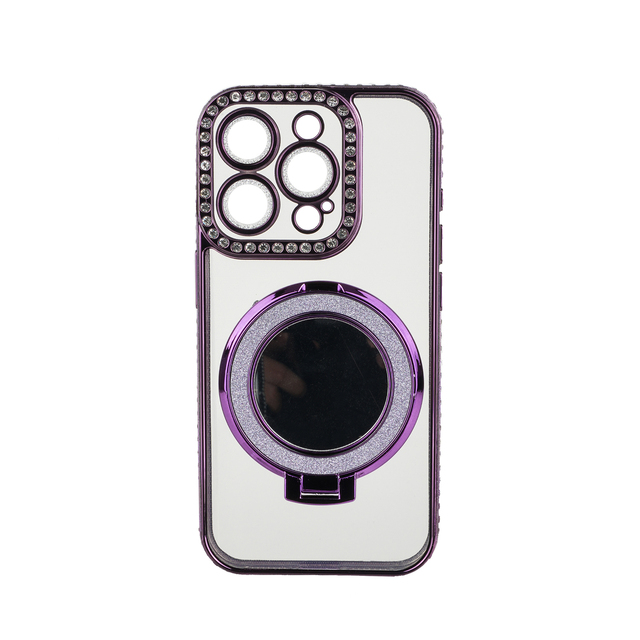 Multi-color Luxury Electroplated Shockproof Phone Case with Rhinestones Camera Lens for iPhone
