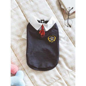 Lujoso poliéster corbata uniforme escolar estilo mascota perro abrigo XS elegante con capucha abrigo clásico para Navidad Año Nuevo chino sólido - Product Image 1