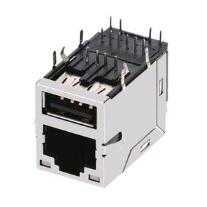 1840029-1 Prise Ethernet <span class=keywords><strong>RJ45</strong></span> 100/1000 Base-T avec interface Ethernet femelle USB 2.0 Connecteurs RJ-45 0862-1G1T-43-F - Product Image 2