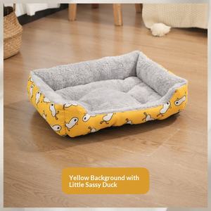 Lit pour chien et chat, canapé-lit carré pour animaux de compagnie, coussin doux et chaud en peluche, maisonnette lavable, nid de sommeil pour chiot et chat, coussin pour niche d'animal - Product Image 2