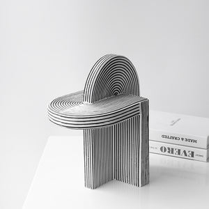 Statue d'arche de créateur, rayures noires et blanches, ornements de table créatifs minimalistes pour la maison - Product Image 3