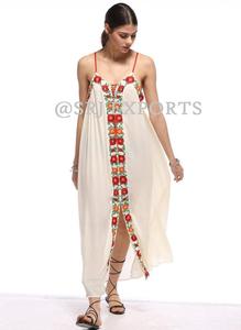 Vestido Maxi Largo de Algodón Hecho a Mano Estilo Vintage con Bordado Floral Bohemio y Encaje Transpirable para Mujer Talla Grande - Product Image 2