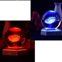 Personnalisation d'usine Modèle 3D de boule de cristal de la galaxie Cadeau sphère Décoration d'intérieur Accessoires Artisanat en cristal Boule