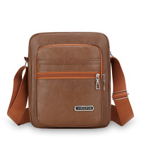 Bolso Bandolera de Cuero PU para Hombre, Bolso de Hombro Casual de Negocios con Múltiples Bolsillos, Bolso Bandolera para Viajes Diarios, Venta al por Mayor