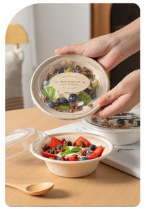 Caja Rectangular Desechable de Pulpa de Grado Alimenticio para Envasar <span class=keywords><strong>Ensaladas</strong></span> Frías, Helados y Polvos - Product Image 3