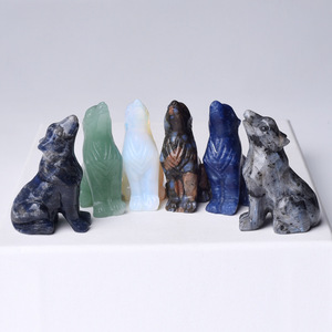 Scultura di Lupo in Cristallo Naturale, Pietra Energetica, Regalo di Natale per Decorazione Casa - Product Image 3