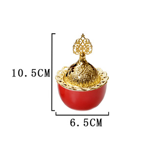 Toptan orta doğu mini seramik + metal kapak tütsü brülör müslüman için arapça bakhoor brülör - Product Image 5