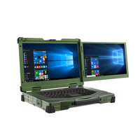 Laptop Industri Tahan Air dan Debu dengan Layar Ganda, Intel Core I5, RAM 16GB, Penyimpanan 128GB-2TB, Stok Kustom