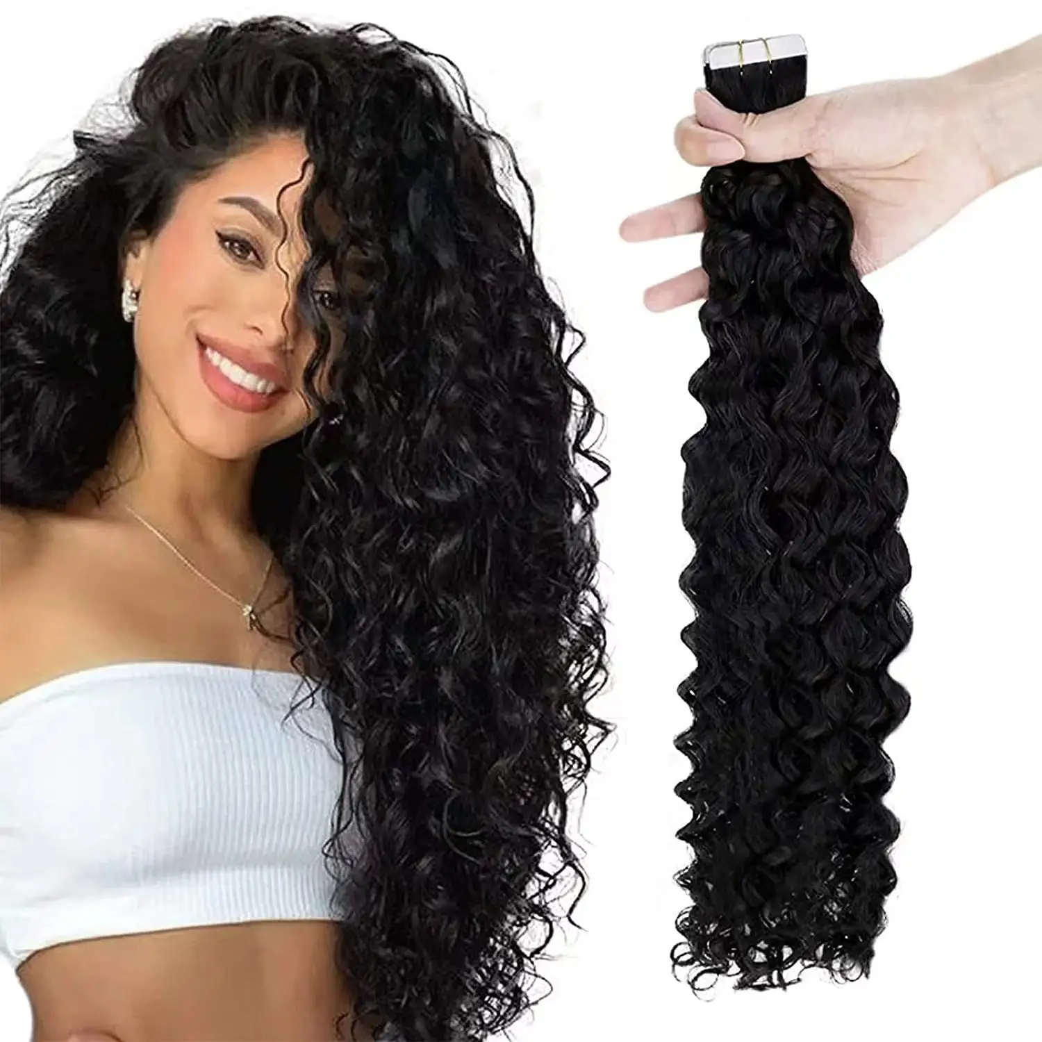 Raw Indian Hair Temple Virgin Water Wave 100% single Drawn Double weft Human Hair Weave Unprocessed Cuticle Aligned Hair bundles