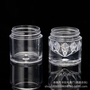 Transparent Cylinder <b>Plastic</b> <b>Jar</b> With Black Lid 3G 5G Loose Powder Container Cosmetic PETG Injection Molding - Product Image 4