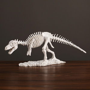 Modèle de squelette fossile de Tyrannosaurus Rex en résine, squelette de dinosaure, décoration éducative, style nordique moderne, rétro blanc - Product Image 3