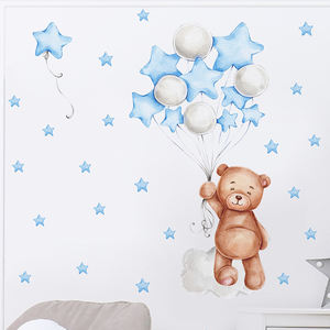 Camera dei bambini simpatico orso <span class=keywords><strong>con</strong></span> adesivo da parete a stella decorazione della casa 3d altra carta da parati - Product Image 3