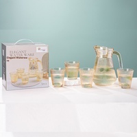 Ensemble de 5 carafes à eau froide en verre martelé, épaissies et résistantes à la chaleur, motif Peppa Pig, design créatif, idéal pour le thé et les jus, cadeau d'affaires