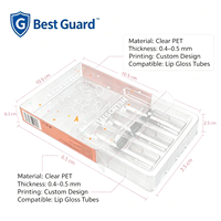 Plateau en blister transparent pour baume à lèvres, en plastique recyclable, épaisseur 1 mm, taille personnalisée, avec dos adhésif en relief, emballage PET PVC PP