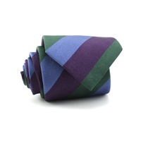 Cravates pour hommes de bonne qualité, vente en gros en Chine, vert forêt, violet, soie jacquard tissée, rétro, rayée bleue avec vert, cravate personnalisée
