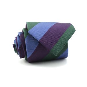 Cravates pour hommes de bonne qualité, vente en gros en Chine, vert forêt, violet, soie jacquard tissée, rétro, rayée bleue avec vert, cravate personnalisée - Product Image 4