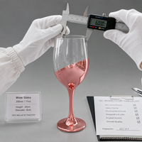 Verre à vin en cristal or rose 100 % inspecté par contrôle qualité, hauteur 20 cm, bordure découpée au laser, gobelet personnalisé, échantillon rapide en 7 jours pour hôtel