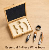 Ouvre-bouteille portable en bois naturel, coffret cadeau en bambou pour les amateurs de vin, idéal pour les pique-niques en plein air et les cadeaux de pendaison de crémaillère