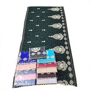 Wholesale Women Chiffon <b>Shawl</b> Paisley Embroidered Rhinestone Scallop Border Lightweight Breathable OEM ODM Custom - Product Image 2