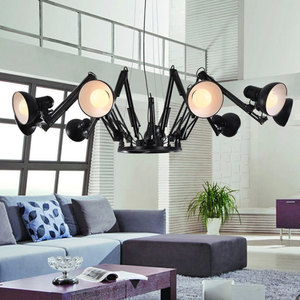 <span class=keywords><strong>Lustre</strong></span> de bureau de style industriel moderne, en fer forgé, personnalisé, LED multi-têtes, forme irrégulière - Product Image 1