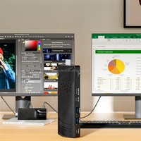 Mini PC sin Ventilador de Cuatro Núcleos Intel Gemini Lake J4105 con Windows 11 Pro, Nuevo, 128GB EMMC, RJ45 2.5G, Mini Computadora para Uso Empresarial