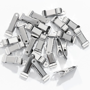 Abrazadera de resorte metálica 41x13mm no ajustable para anillas de cortina, tipo suspensión, gris, electrochapada - Product Image 1