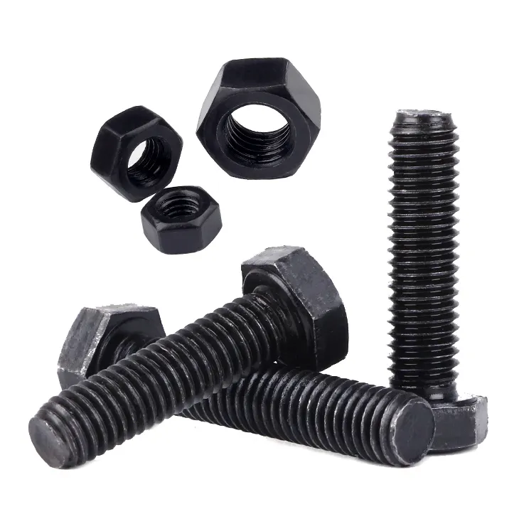 Tornillos y tuercas hexagonales negros Din933 M6 Bouten M10 Tuerca Y Perno Sujetadores M12 M13 Pernos hexagonales 18X80 Mm 8,8 Perno de cabeza hexagonal