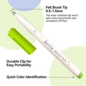 ABSP-0124A – Lot de 24 feutres à eau à pointe souple <span class=keywords><strong>pour</strong></span> livres de <span class=keywords><strong>coloriage</strong></span> <span class=keywords><strong>pour</strong></span> adultes, illustration et loisirs créatifs - Product Image 2