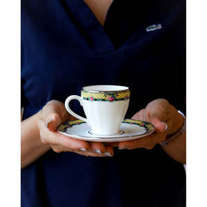 Ensemble de 12 tasses à café Richard Ginori en forme de duchesse, décoration Isabella, avec poignée, cuillère et couvercle, isolation thermique, modèle ODM manuel - Product Image 2