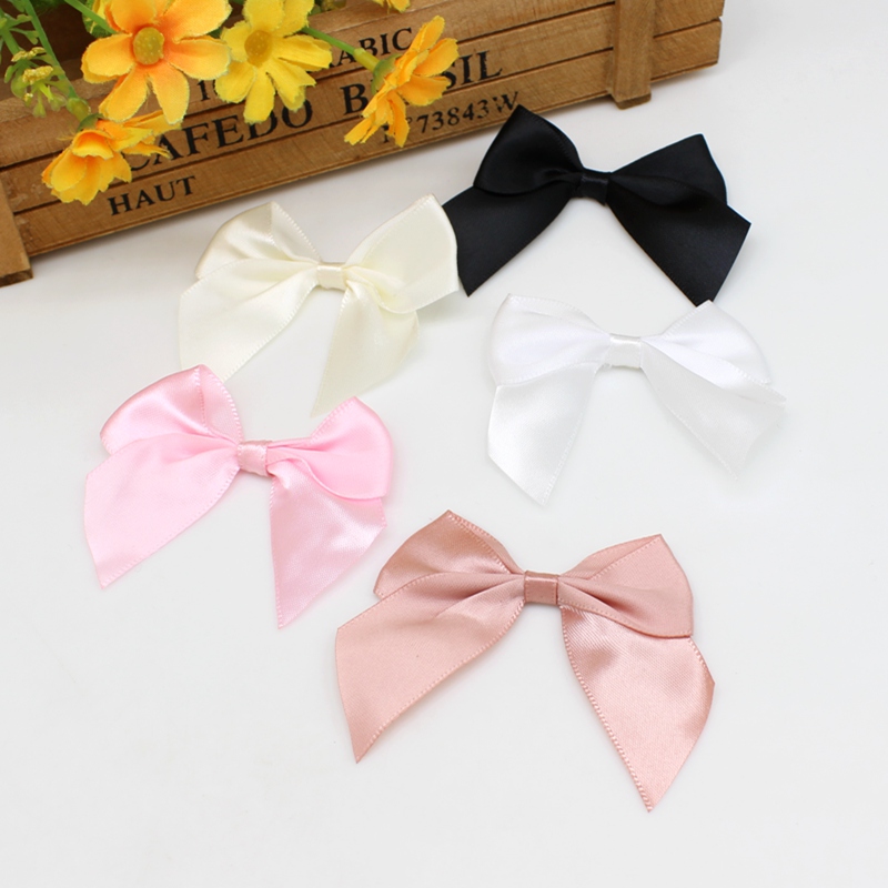 65*65 мм атласная лента, банты для украшения, для творчества, упаковки, Маленький бант, оберточный цветок для украшения, ручная работа, «сделай сам»