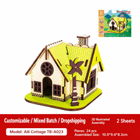 Kit de construction de modèles en bois 3D, maison en bois découpée au laser, jouet artisanal pour enfants, cadeau éducatif STEM, assemblage par emboîtement
