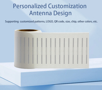Étiquette RFID UHF miniature 860-960 MHz, autocollant adhésif pour la gestion des bibliothèques, la libre-service et les systèmes antivol