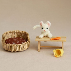 Gato en Miniatura 1:12 Hecho a Mano con Varillas Retorcidas, Nido de Gato Tejido a Mano Puro, Nido de Juguete Sintético en Miniatura, Pieza Decorativa para Mascotas, Decoración - Product Image 4