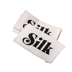 Étiquettes autocollantes en coton tissé écologiques personnalisées, impression par transfert thermique, formes rectangulaires/elliptiques pour vêtements, chaussures, sacs - Product Image 1
