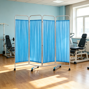 Pantalla Médica Móvil con Bisagras Reforzadas y Soporte de Acero Inoxidable para División de Espacios en Hospitales - Product Image 1