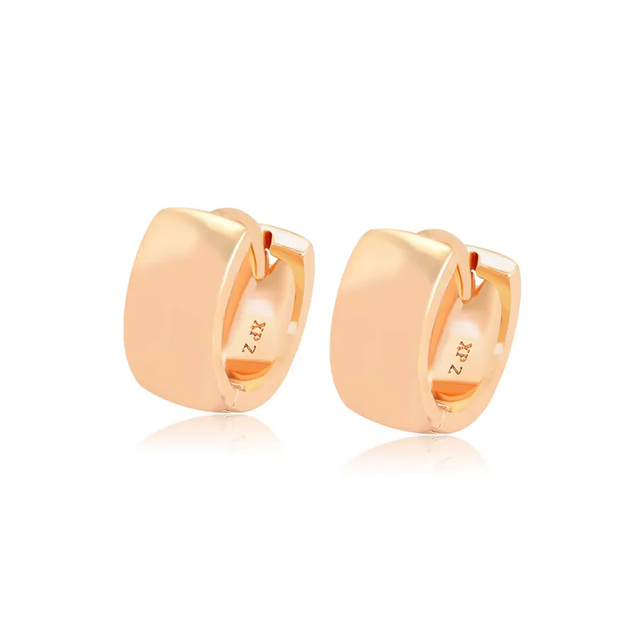 ML83750 XUPING ML Store Low Price Polishing plain face high-quality wholesale jewelry 18K gold color Latin Huggie earring