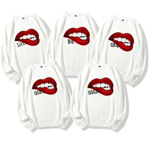 New Fashion Big Little Reveal Red Lips Printing Custom Hoodies Sorority Family Sweet Shirt women Crop Top Oversize Hoodie