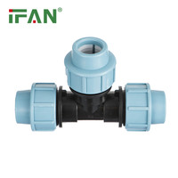 IFAN Raccords en PEHD ASTM D3350 très demandés 20-110MM, Raccords de tuyauterie en PEHD, Raccords de compression en PP en forme de T
