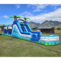 Prix d'usine, MOQ faible : Grand parcours d'obstacles gonflable commercial, Château palmier avec toboggan et obstacles pour enfants et adultes