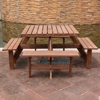 Table et banc de pique-nique en bois avec logo personnalisé, ensemble en bois de bonne qualité