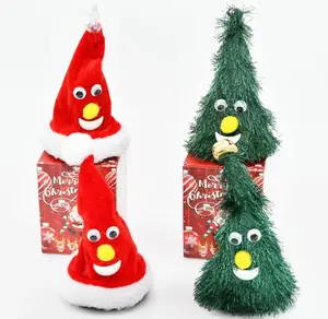 ซานตาคลอสไฟฟ้า6นิ้วโยกต้นคริสต์มาสหมวกแสดงนวนิยายและตลกของเล่นเด็ก